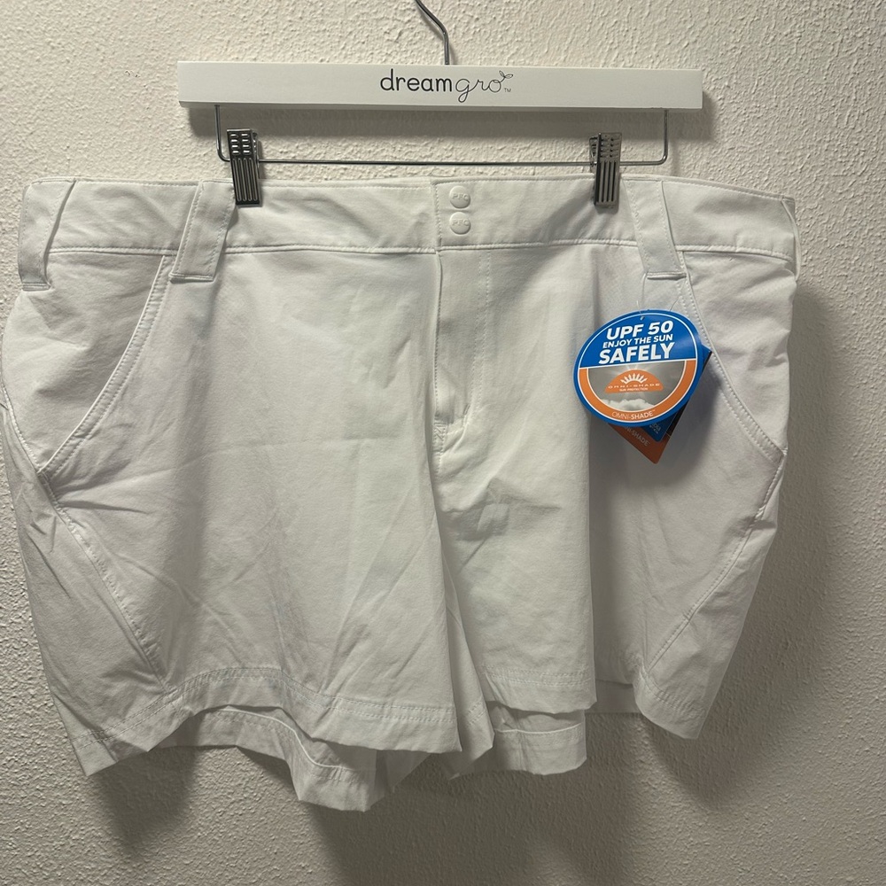 Columbia PFG Coral Point III Shorts Womens Sz 20W White 5" inseam UPF 50 NWT